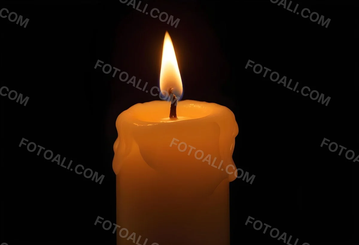 A Candle With A Bright Flame Casting A Warm Glow In The Darkness Creating A Sense Of Hope And Remembrance On A Black Background 22 8faa