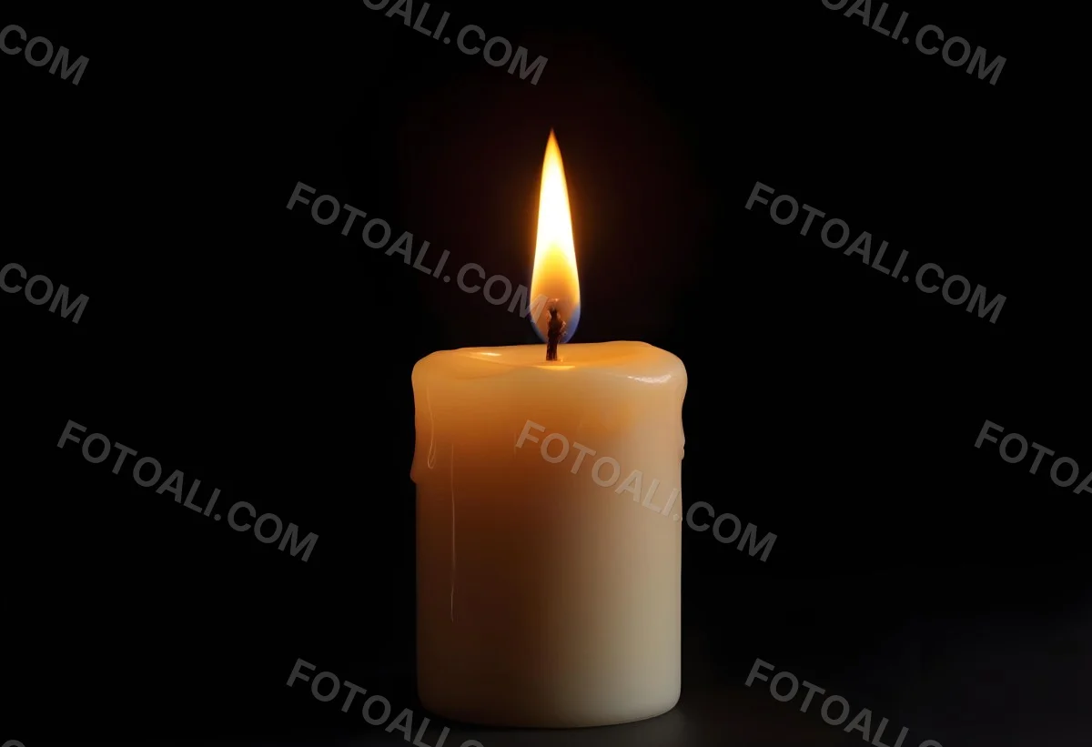 A Candle With A Bright Flame Casting A Warm Glow In The Darkness Creating A Sense Of Hope And Remembrance On A Black Background 24 1193