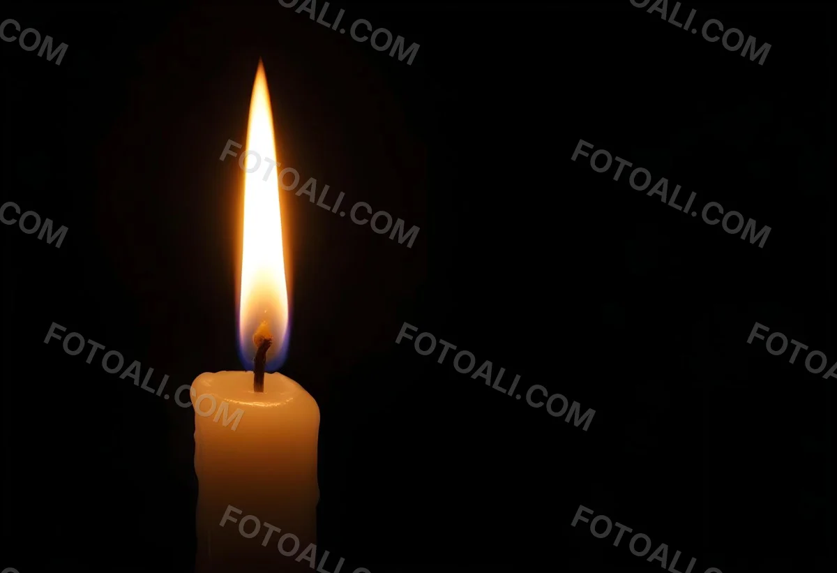 A Candle With A Bright Flame Casting A Warm Glow In The Darkness Creating A Sense Of Hope And Remembrance On A Black Background 3 A02c