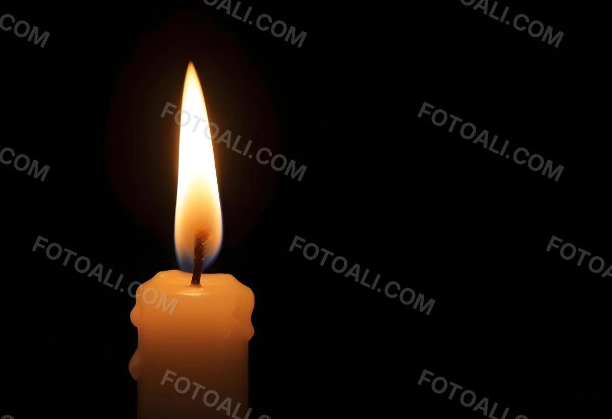 A Candle With A Bright Flame Casting A Warm Glow In The Darkness Creating A Sense Of Hope And Remembrance On A Black Background 4 6b79