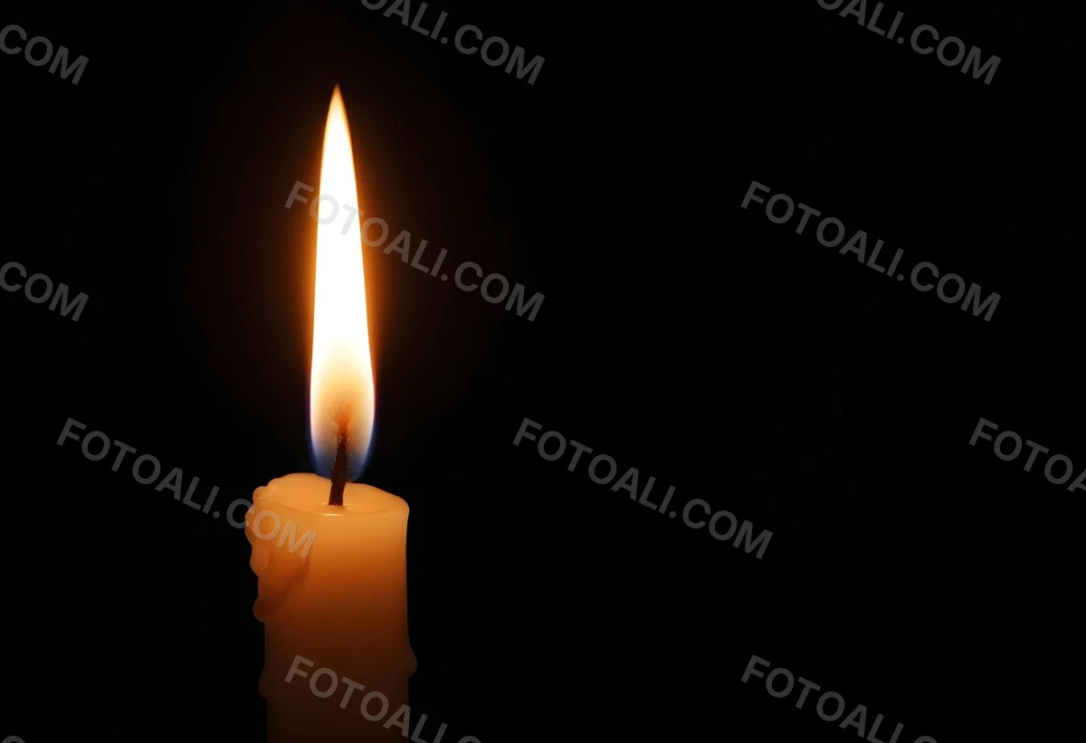 A Candle With A Bright Flame Casting A Warm Glow In The Darkness Creating A Sense Of Hope And Remembrance On A Black Background 5 4c5f