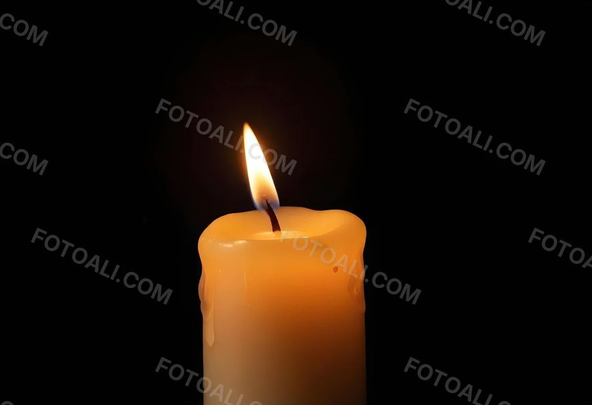 A Candle With A Bright Flame Casting A Warm Glow In The Darkness Creating A Sense Of Hope And Remembrance On A Black Background 6 79da