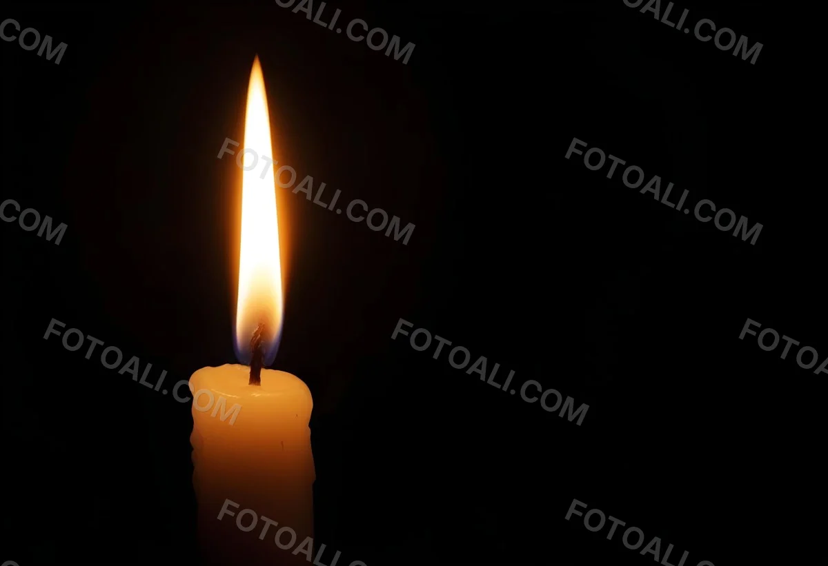 A Candle With A Bright Flame Casting A Warm Glow In The Darkness Creating A Sense Of Hope And Remembrance On A Black Background 7 6c73