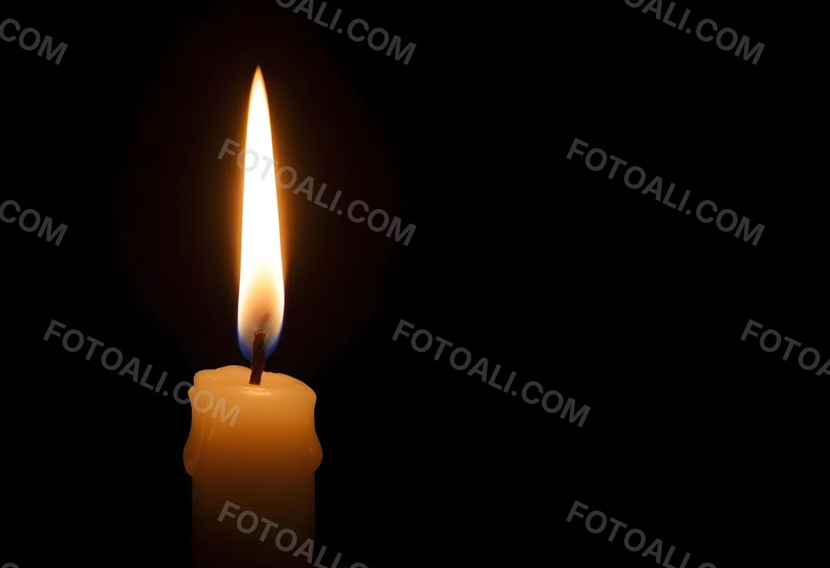 A Candle With A Bright Flame Casting A Warm Glow In The Darkness Creating A Sense Of Hope And Remembrance On A Black Background 8 F765