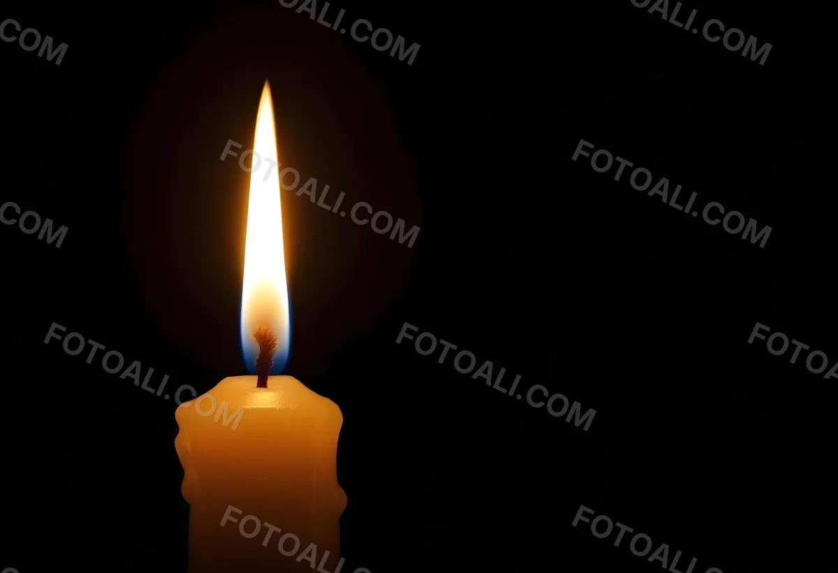 A Candle With A Bright Flame Casting A Warm Glow In The Darkness Creating A Sense Of Hope And Remembrance On A Black Background 9 1923