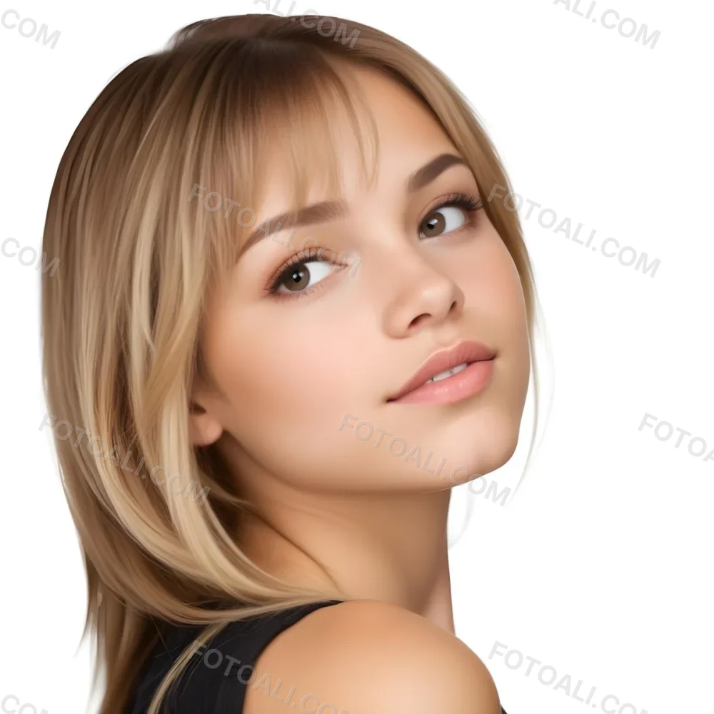 A Caucasian Woman 23 Years Old Light Skin Brown And Blonde Hair White Background 1 D393