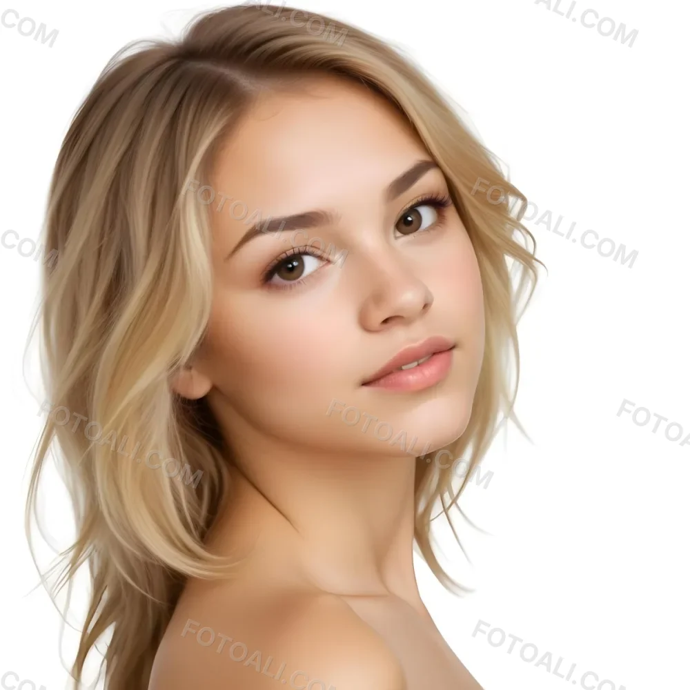 A Caucasian Woman 23 Years Old Light Skin Brown And Blonde Hair White Background 13 7763