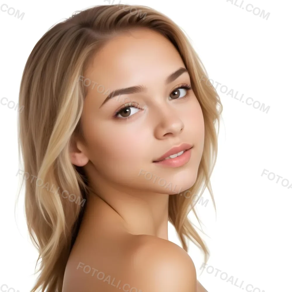 A Caucasian Woman 23 Years Old Light Skin Brown And Blonde Hair White Background 19 92e5