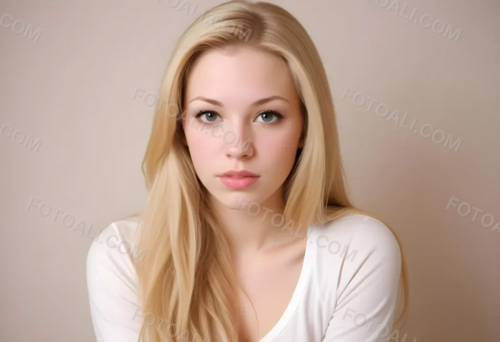 A Caucasian Woman 25 Years Old With Long Blonde Hair Light Skin And Light Pink Lips In A Studio With A Neutral Background 4 7a40