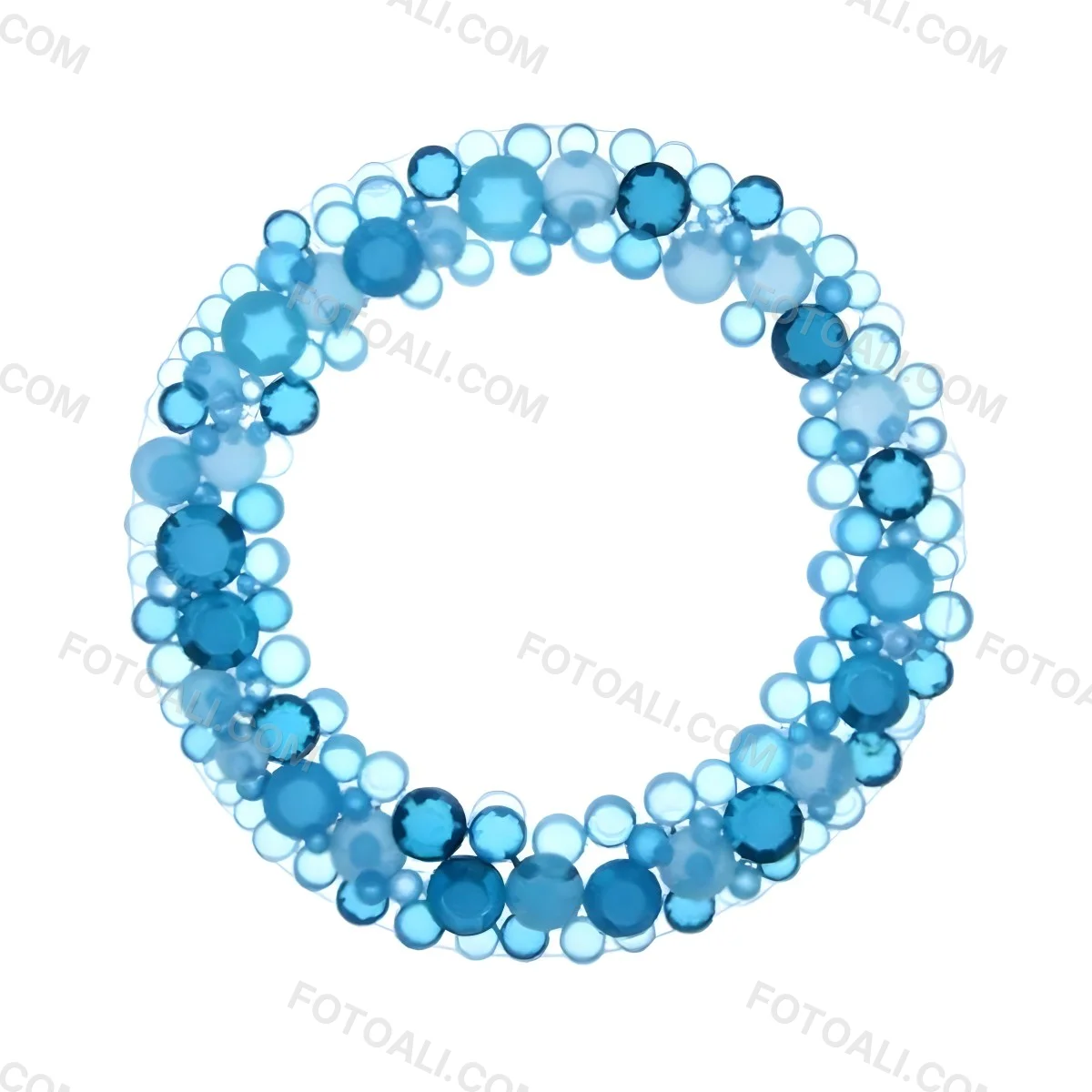 A Circular Arrangement Of Blue Gemstones Or Beads Against A White Background 10 1544