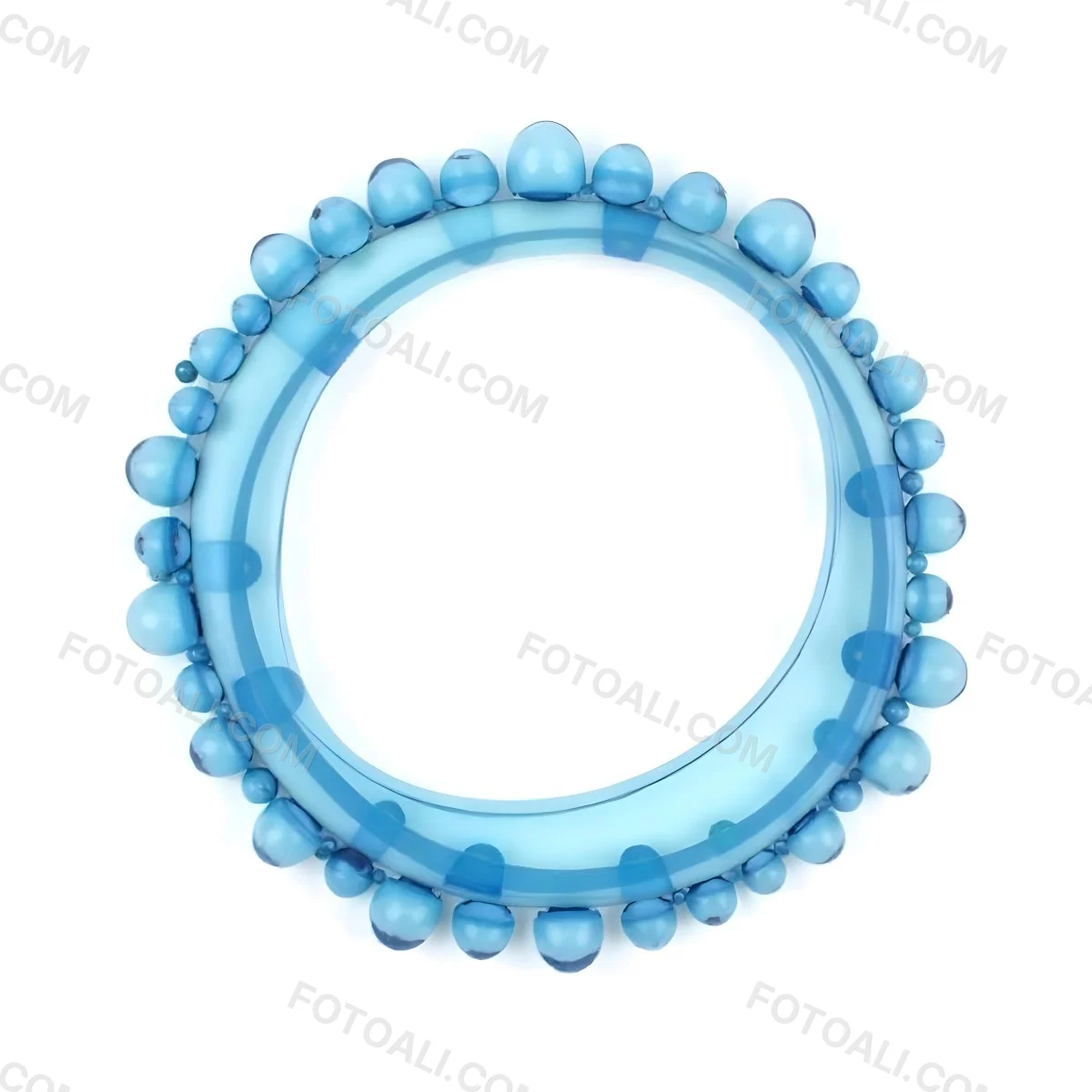 A Circular Arrangement Of Blue Gemstones Or Beads Against A White Background 15 860e