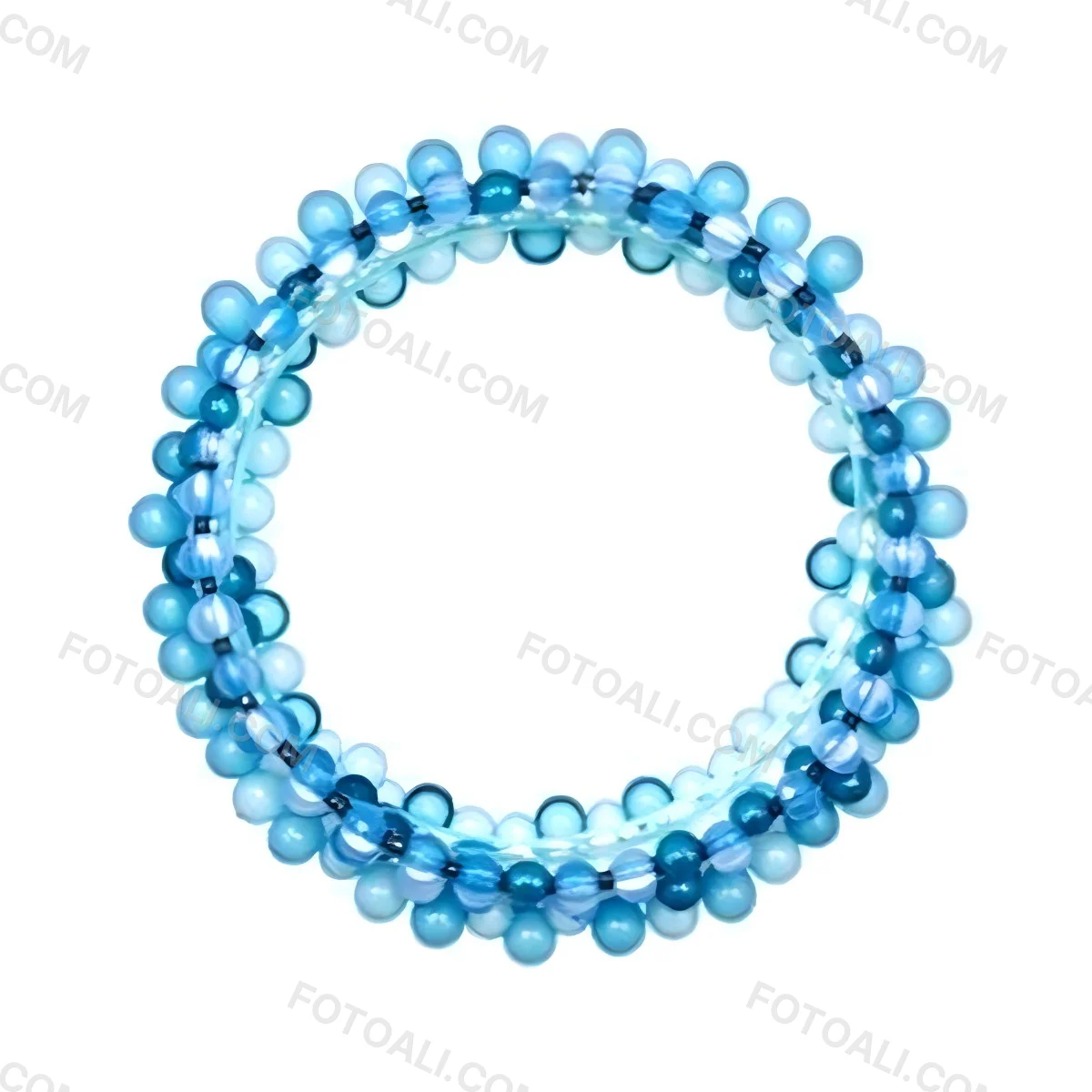 A Circular Arrangement Of Blue Gemstones Or Beads Against A White Background 16 Abaf
