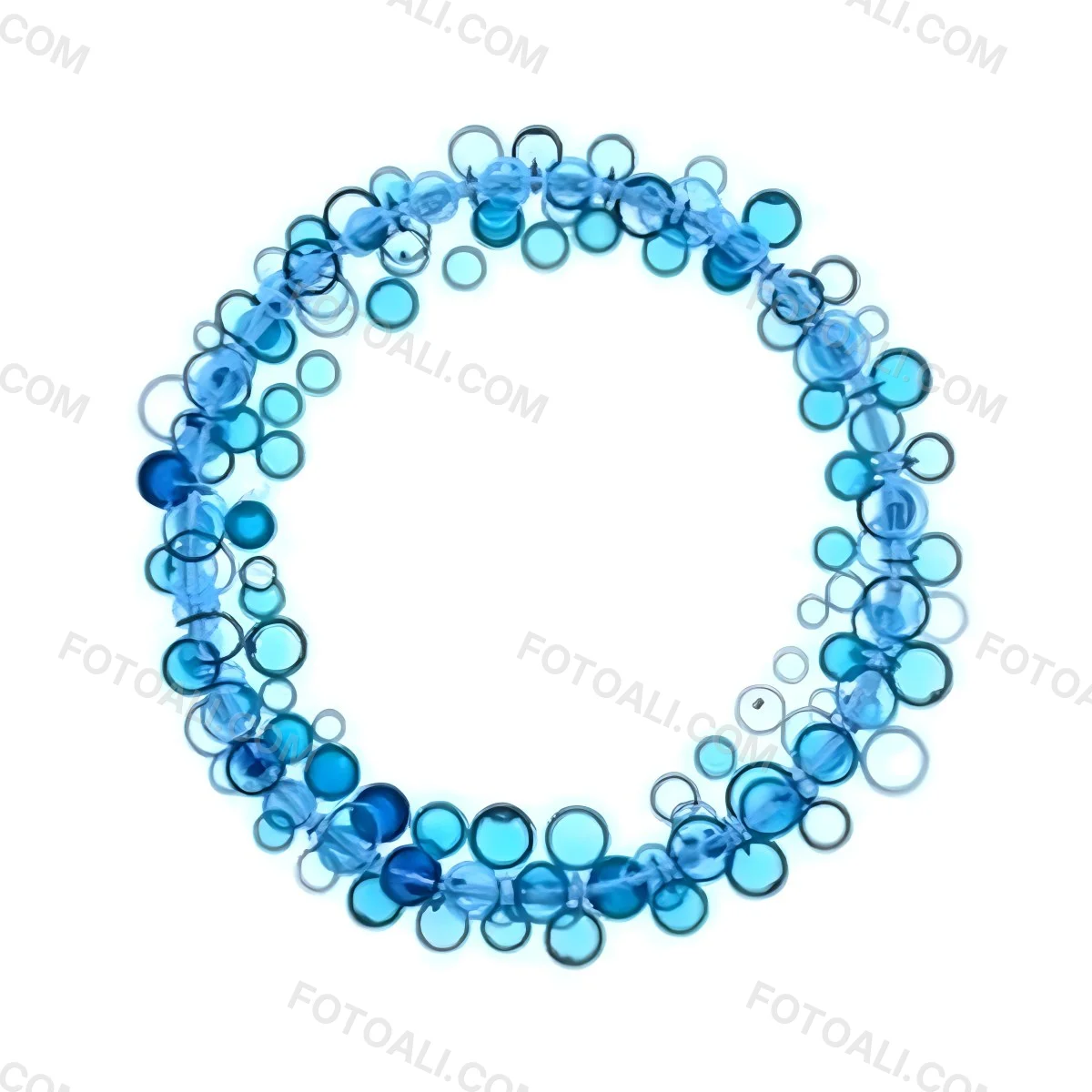 A Circular Arrangement Of Blue Gemstones Or Beads Against A White Background 9 0421