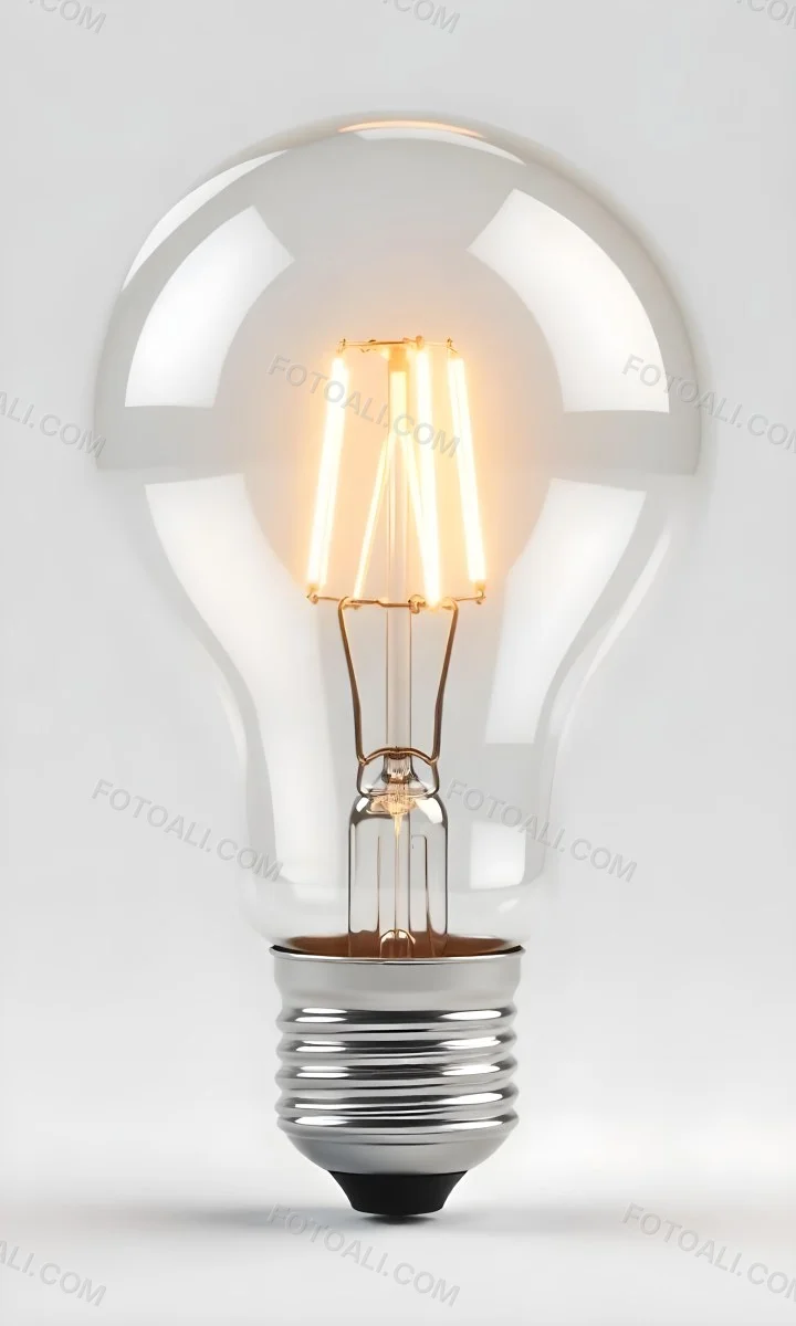 A Clear Light Bulb With Visible Filament And Internal Components Set Against A Plain White Background Showcasing A Clean And Minimalist Design 10 Daa4