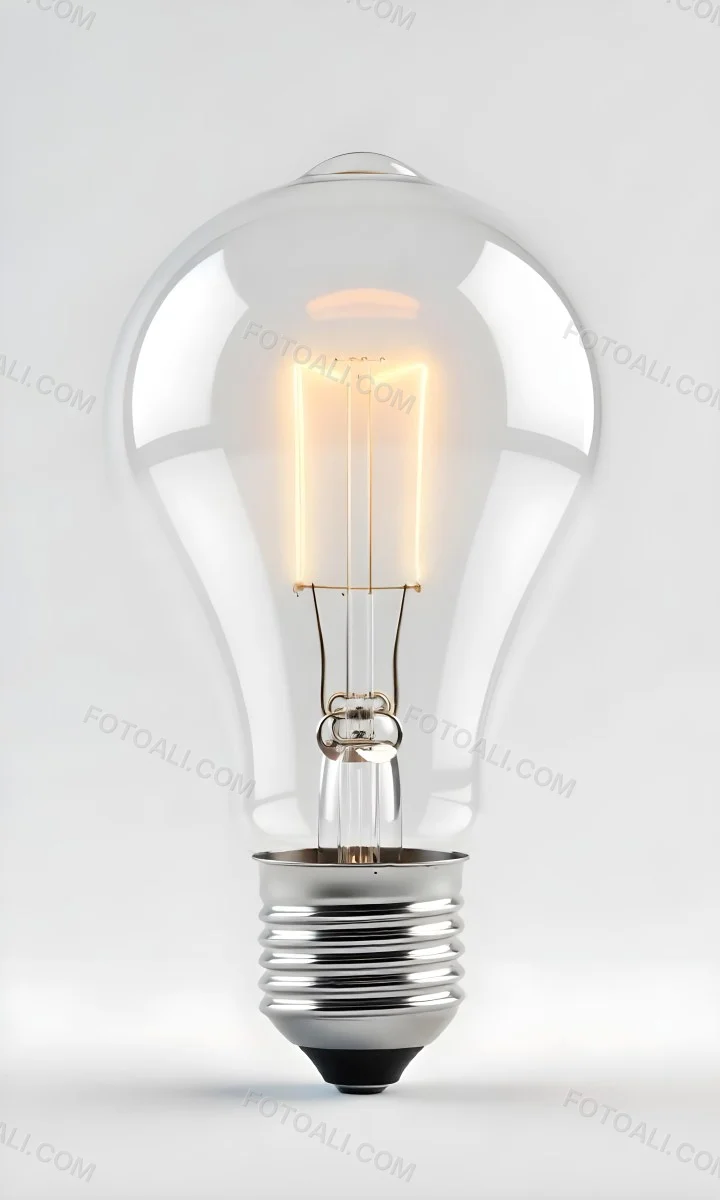 A Clear Light Bulb With Visible Filament And Internal Components Set Against A Plain White Background Showcasing A Clean And Minimalist Design 14 8cea