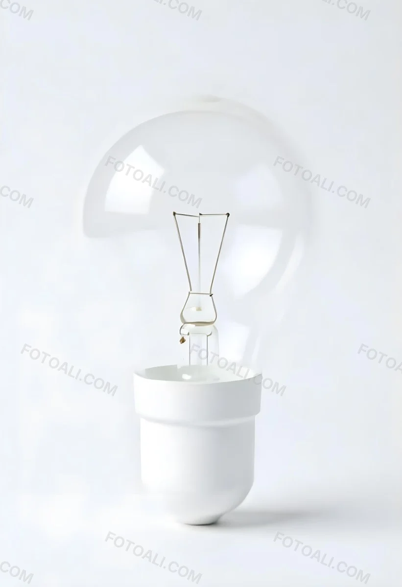 A Clear Light Bulb With Visible Filament And Internal Components Set Against A Plain White Background Showcasing A Clean And Minimalist Design 47 C1b8