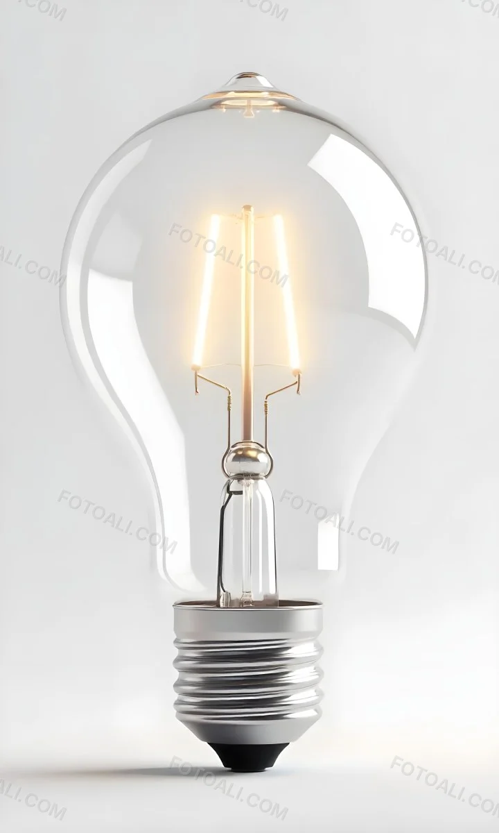 A Clear Light Bulb With Visible Filament And Internal Components Set Against A Plain White Background Showcasing A Clean And Minimalist Design 7 03a3