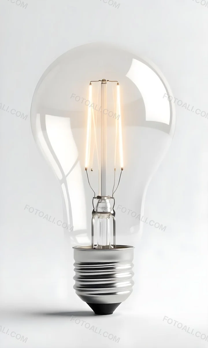 A Clear Light Bulb With Visible Filament And Internal Components Set Against A Plain White Background Showcasing A Clean And Minimalist Design 8 0da5