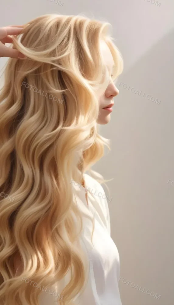 A Close Up Image Of Long Wavy Blonde Hair With Soft Sunlight Illuminating The Hair Against A Plain Background 5 6db2