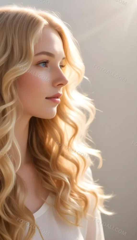 A Close Up Image Of Long Wavy Blonde Hair With Soft Sunlight Illuminating The Hair Against A Plain Background 7 4ad3