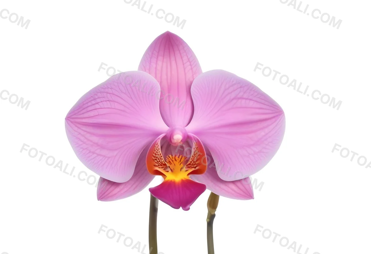 A Close Up Of A Single Pink Orchid Flower With Delicate Petals And A Yellow Center 10 2f0a
