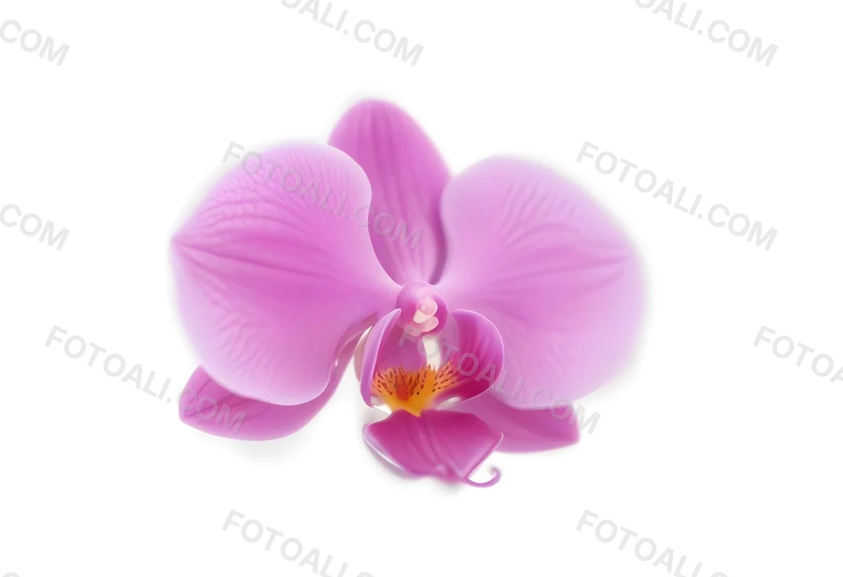A Close Up Of A Single Pink Orchid Flower With Delicate Petals And A Yellow Center 11 Dbcc