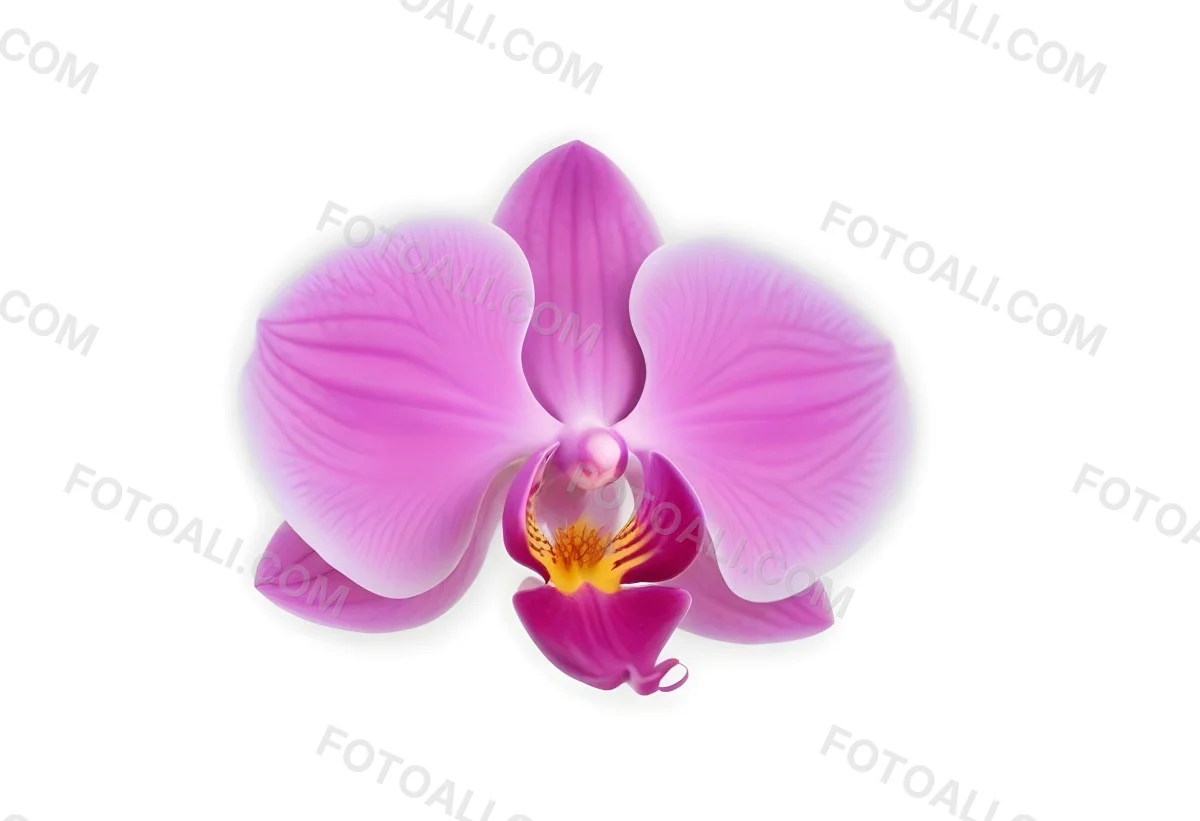 A Close Up Of A Single Pink Orchid Flower With Delicate Petals And A Yellow Center 12 5d3b