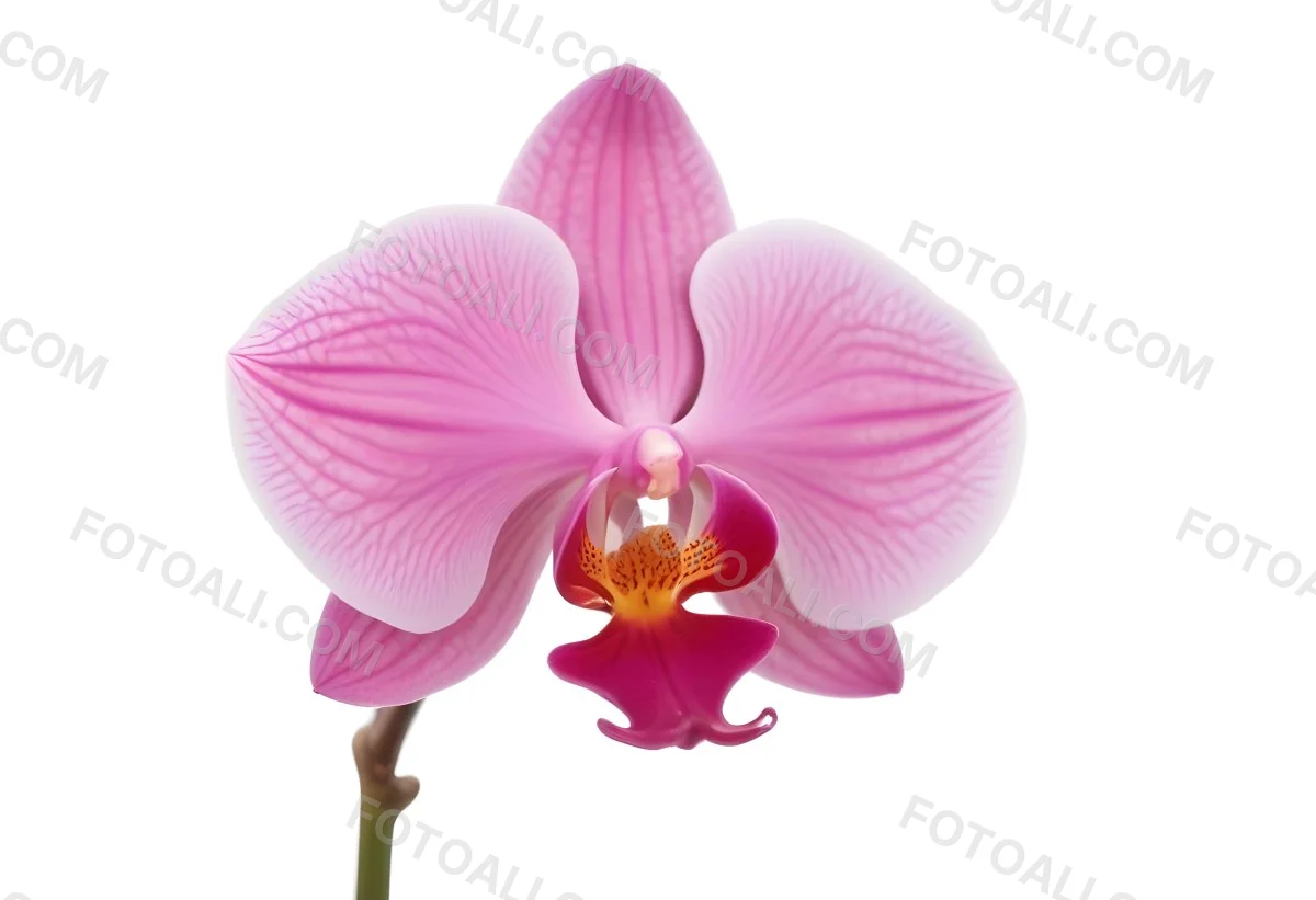 A Close Up Of A Single Pink Orchid Flower With Delicate Petals And A Yellow Center 5 Cdf2
