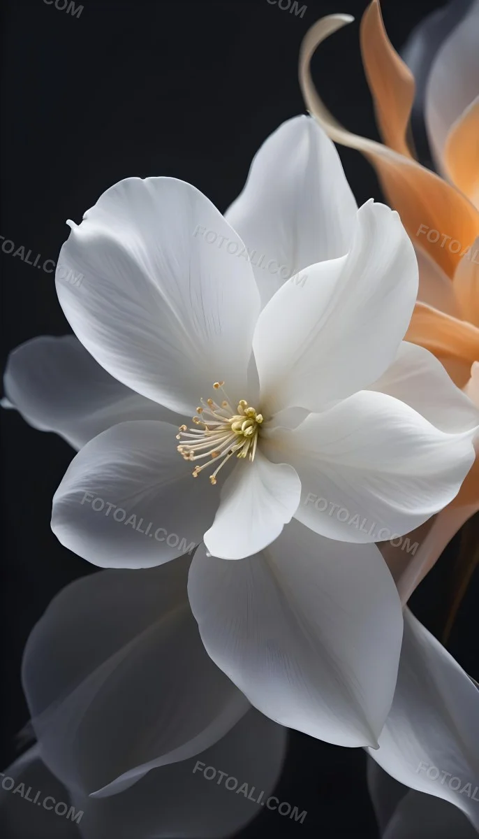 A Close Up Of A White Lily Flower With Delicate Translucent Petals Against A Dark Background 11 8c0f