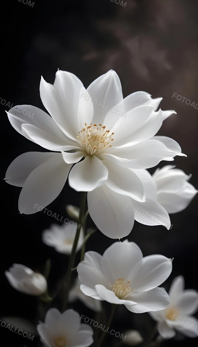 A Close Up Of A White Lily Flower With Delicate Translucent Petals Against A Dark Background 17 9e88
