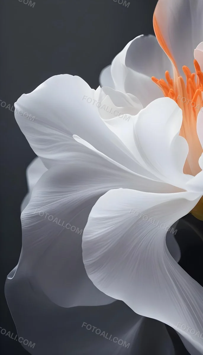 A Close Up Of A White Lily Flower With Delicate Translucent Petals Against A Dark Background 2 E70e