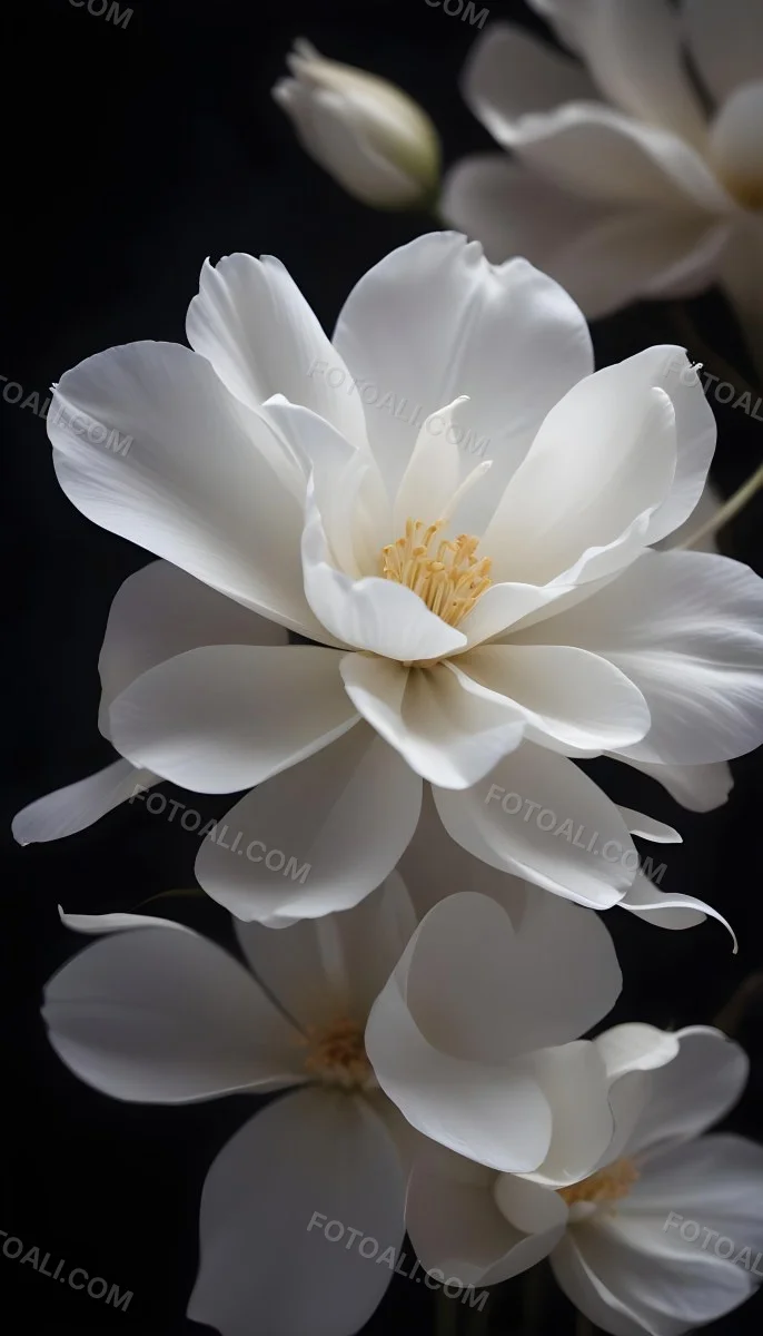 A Close Up Of A White Lily Flower With Delicate Translucent Petals Against A Dark Background 21 C5c8