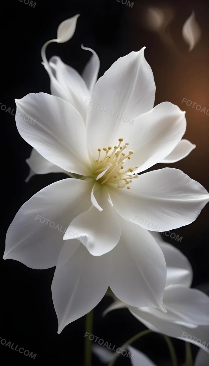 A Close Up Of A White Lily Flower With Delicate Translucent Petals Against A Dark Background 22 75ff