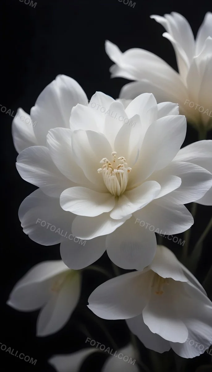 A Close Up Of A White Lily Flower With Delicate Translucent Petals Against A Dark Background 26 0168