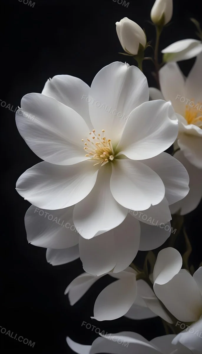 A Close Up Of A White Lily Flower With Delicate Translucent Petals Against A Dark Background 30 45e8