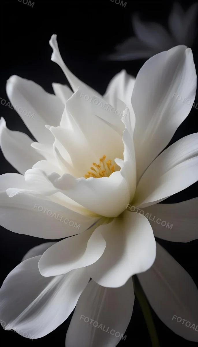 A Close Up Of A White Lily Flower With Delicate Translucent Petals Against A Dark Background 31 9632