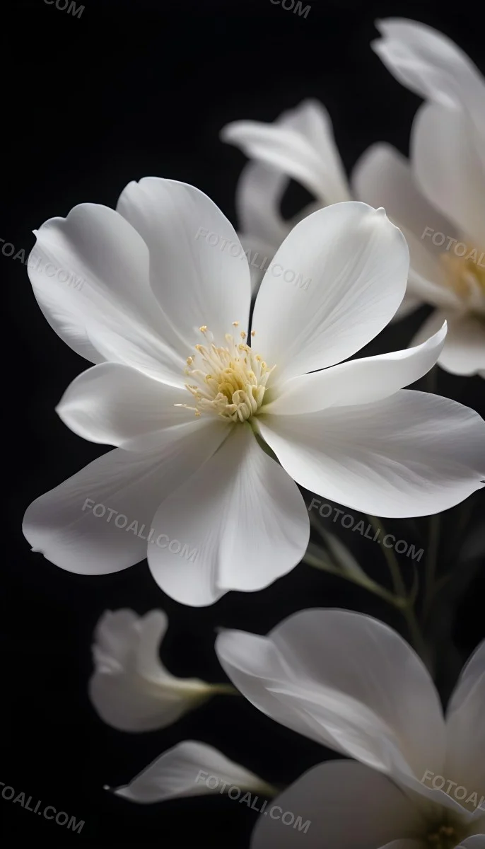 A Close Up Of A White Lily Flower With Delicate Translucent Petals Against A Dark Background 56 5cf2