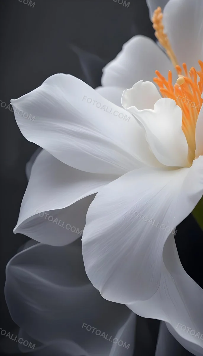 A Close Up Of A White Lily Flower With Delicate Translucent Petals Against A Dark Background 7 4342