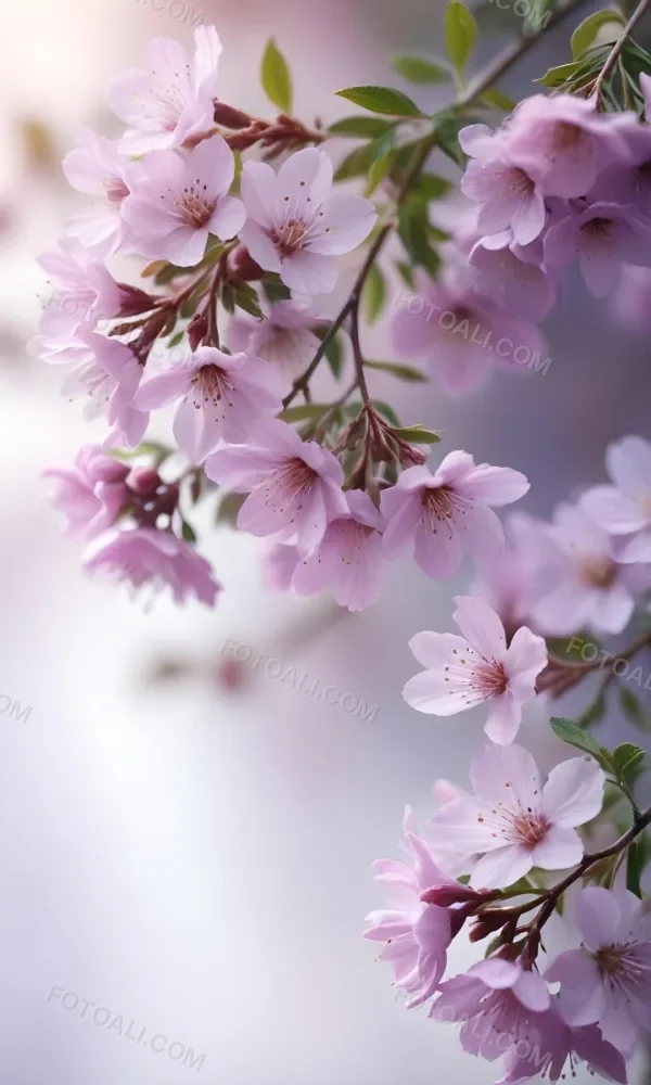 A Close Up View Of A Flowering Plant With Delicate Pink And Purple Blossoms Against A Blurred Light Background 2 97cf