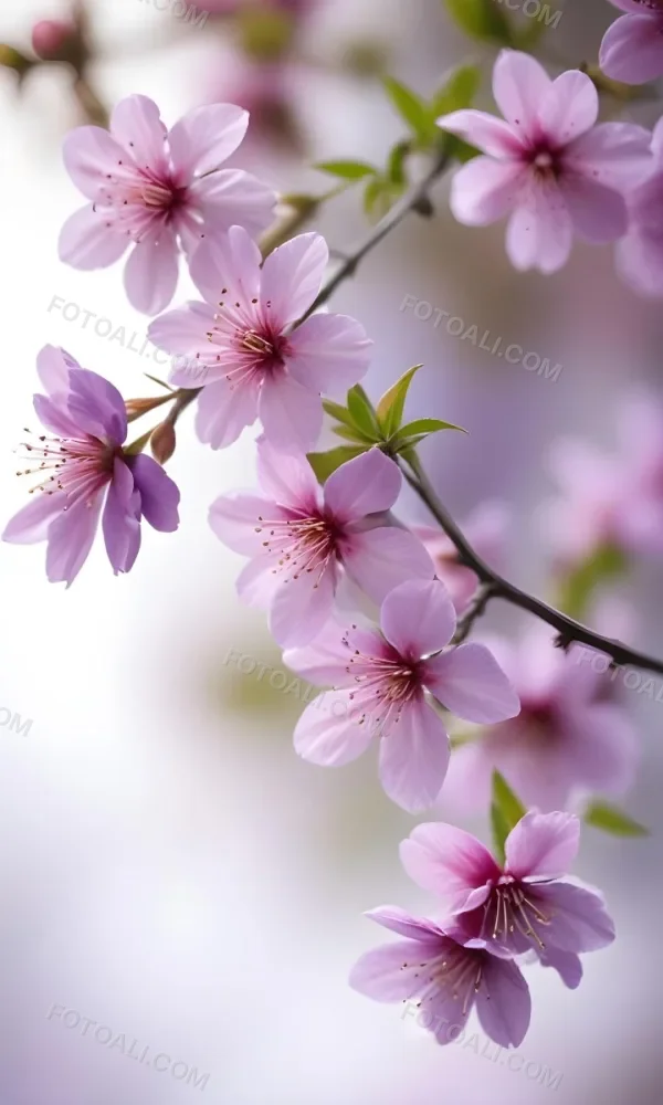 A Close Up View Of A Flowering Plant With Delicate Pink And Purple Blossoms Against A Blurred Light Background 6 A3b0