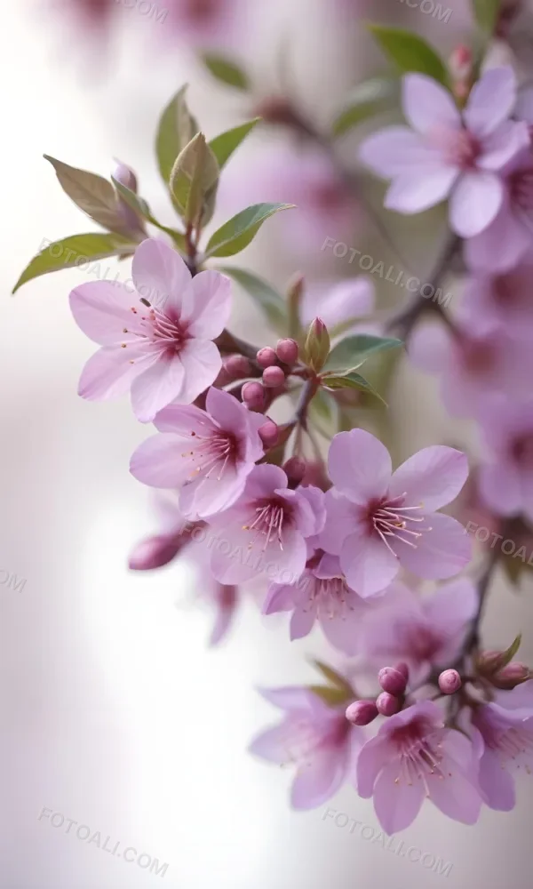 A Close Up View Of A Flowering Plant With Delicate Pink And Purple Blossoms Against A Blurred Light Background 8 Da57