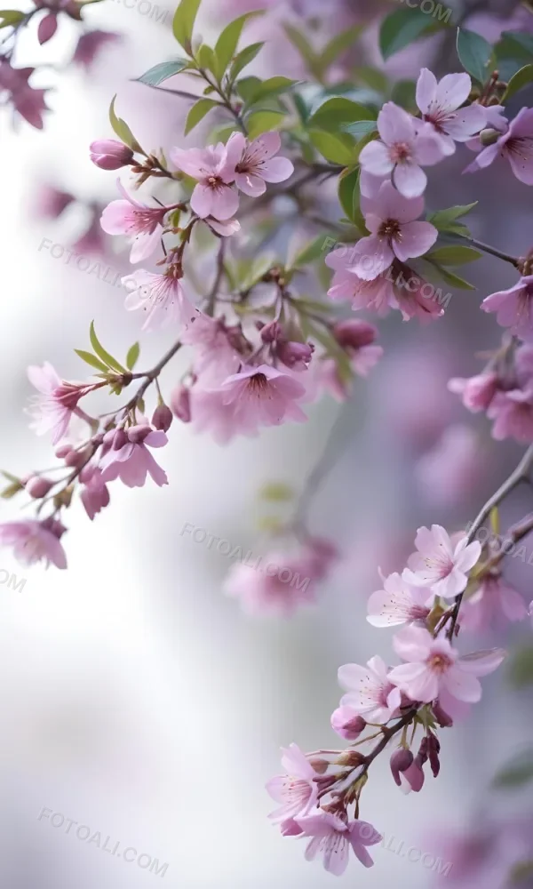 A Close Up View Of A Flowering Plant With Delicate Pink And Purple Blossoms Against A Blurred Light Background 9 6eb4
