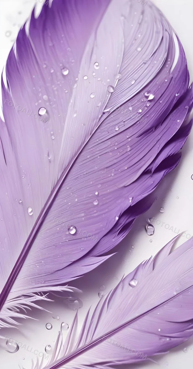 A Close Up View Of A Purple Feather With Water Droplets On Its Surface 1 4922