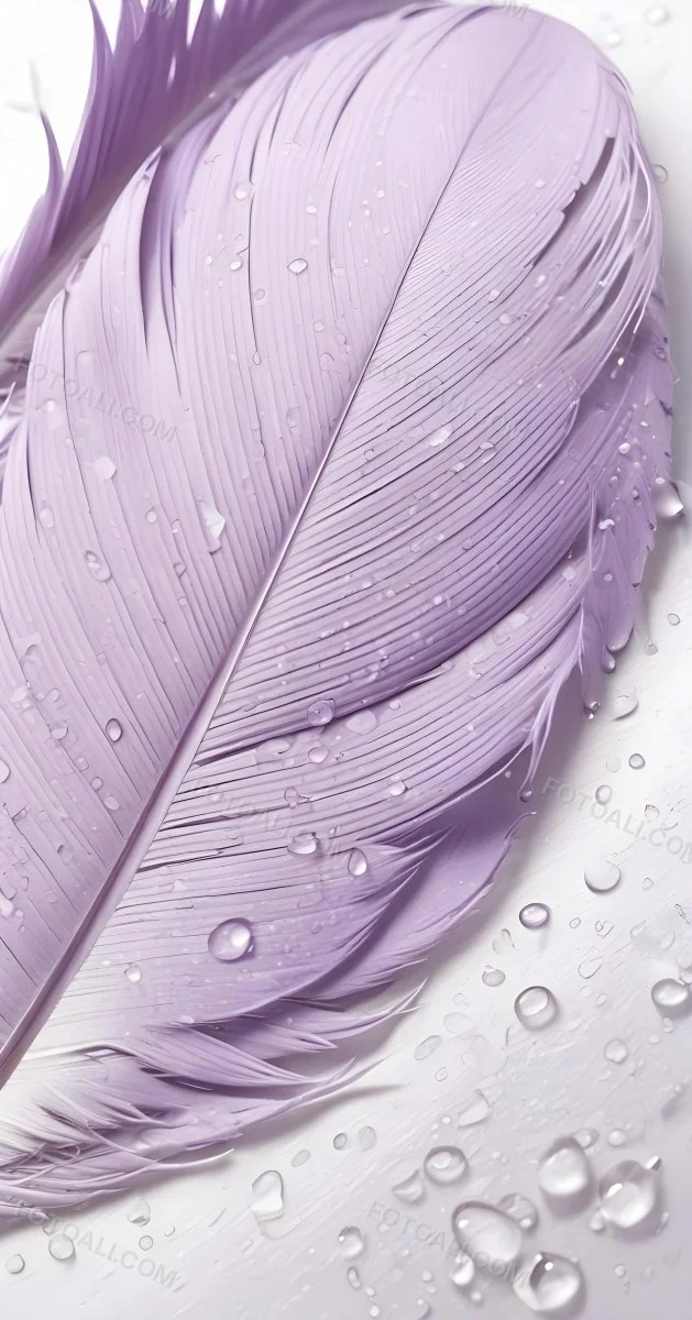 A Close Up View Of A Purple Feather With Water Droplets On Its Surface 8 20d8