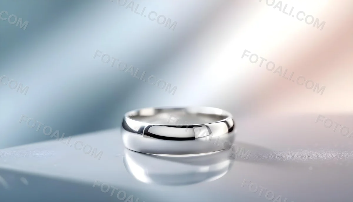 A Close Up View Of A Silver Metal Ring Or Band On A Reflective Surface 1 F73a