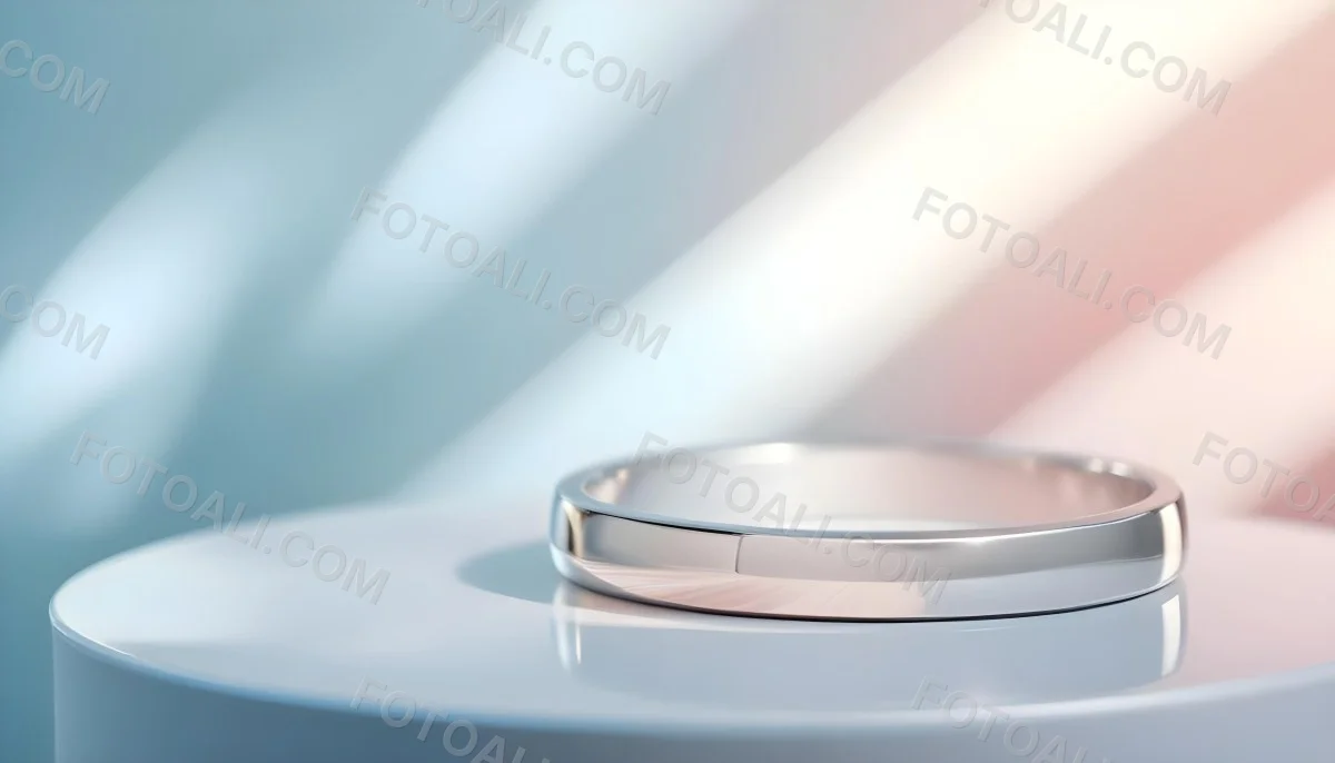 A Close Up View Of A Silver Metal Ring Or Band On A Reflective Surface 11 5236