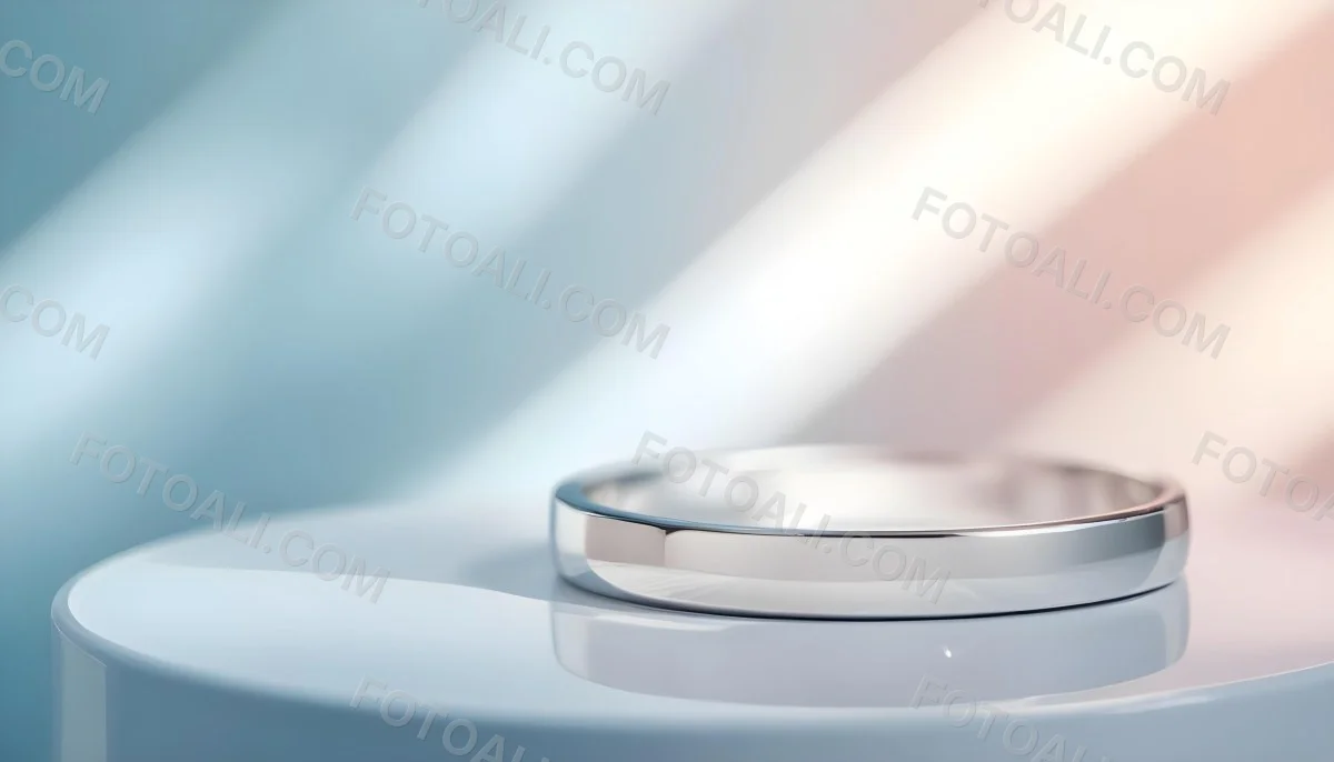 A Close Up View Of A Silver Metal Ring Or Band On A Reflective Surface 12 E4b2
