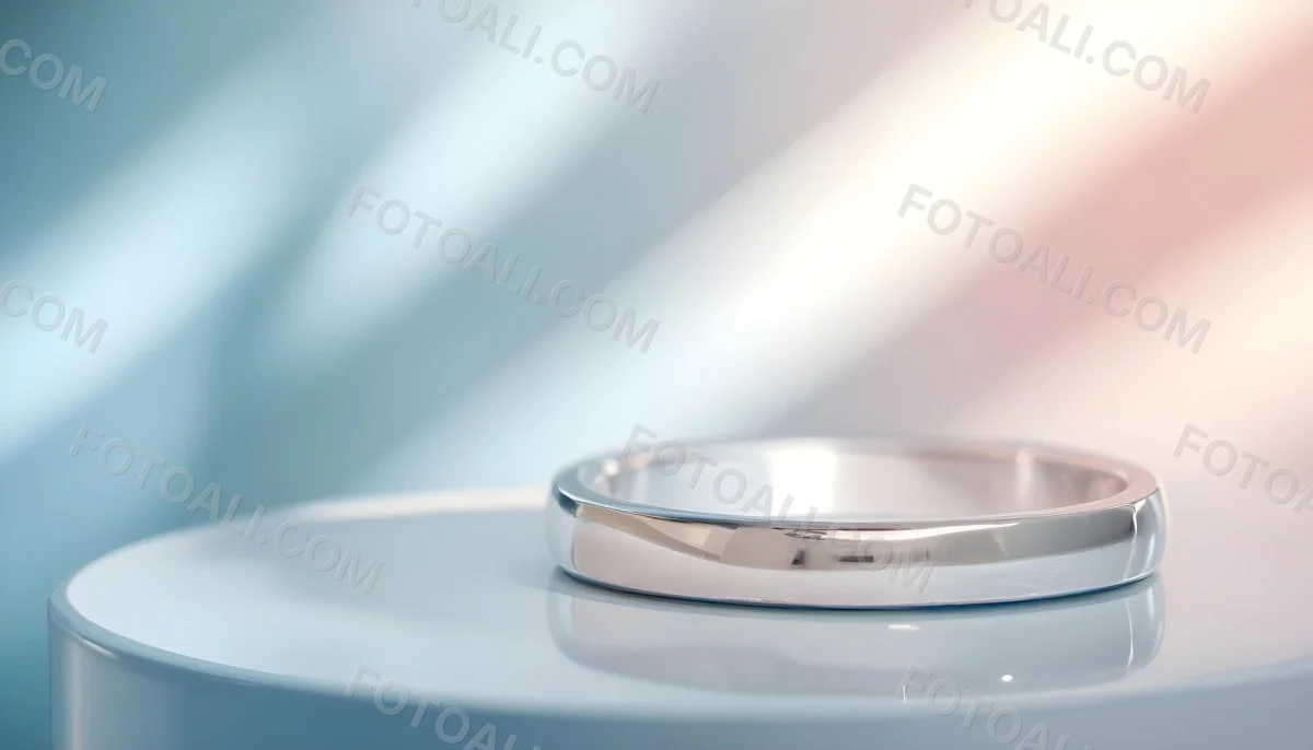 A Close Up View Of A Silver Metal Ring Or Band On A Reflective Surface 15 D498