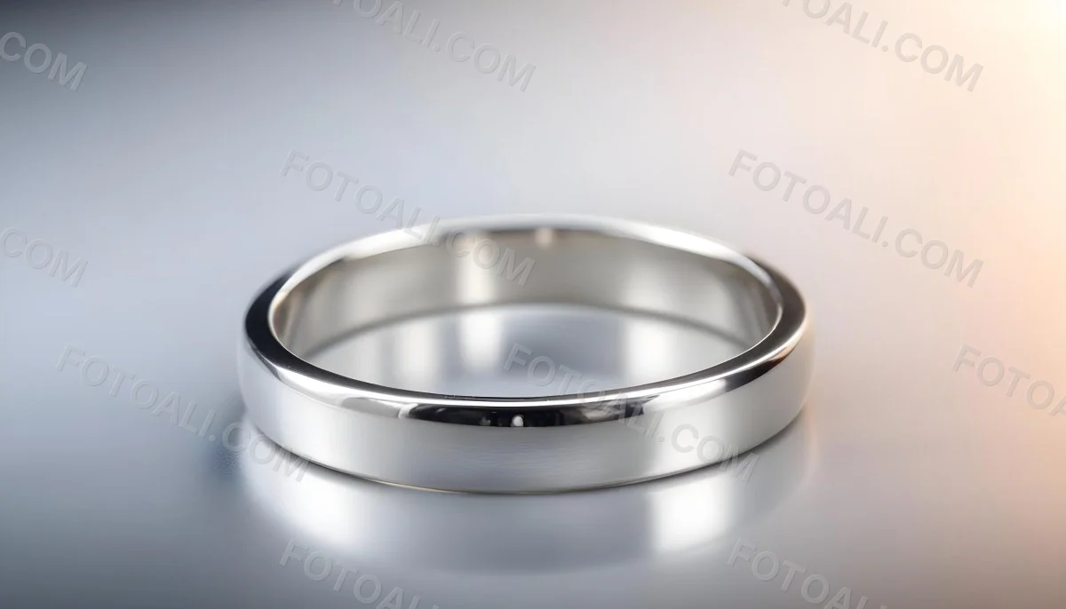 A Close Up View Of A Silver Metal Ring Or Band On A Reflective Surface 16 06b5