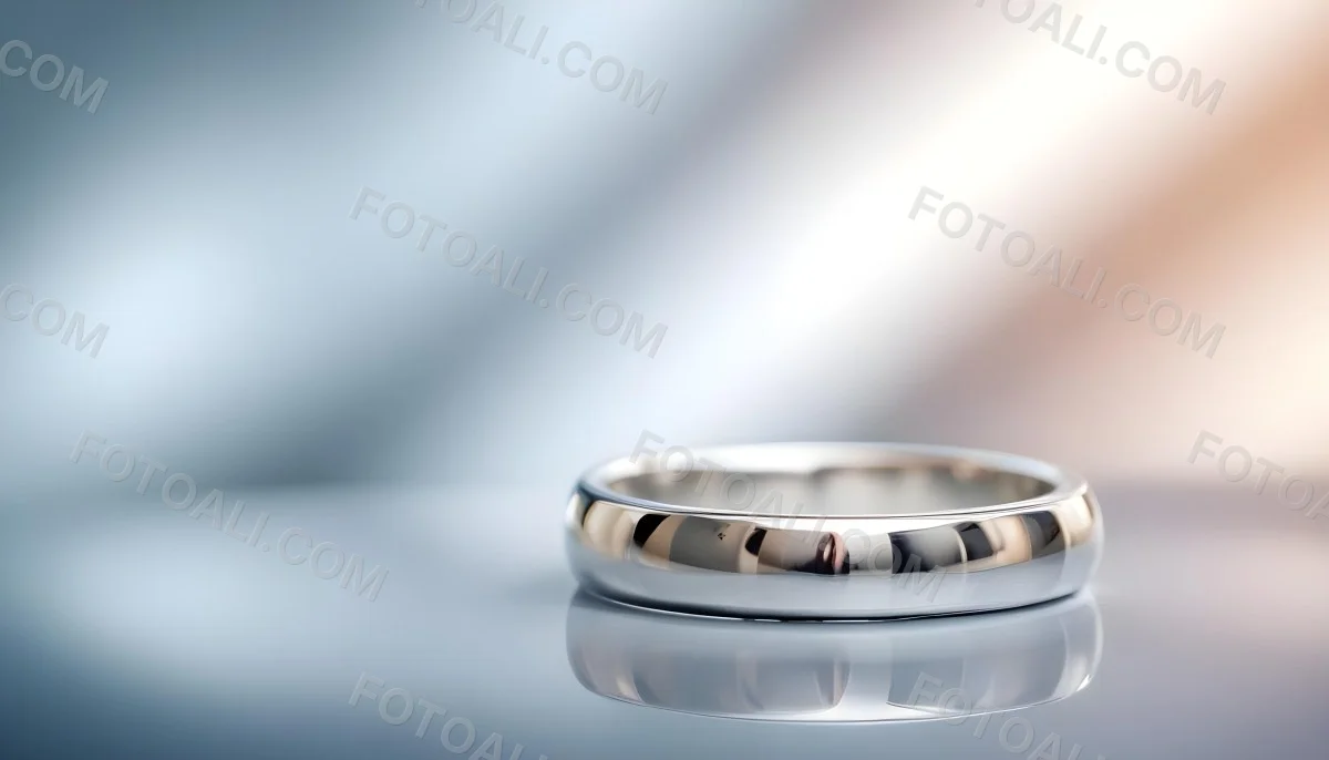 A Close Up View Of A Silver Metal Ring Or Band On A Reflective Surface 2 5a97